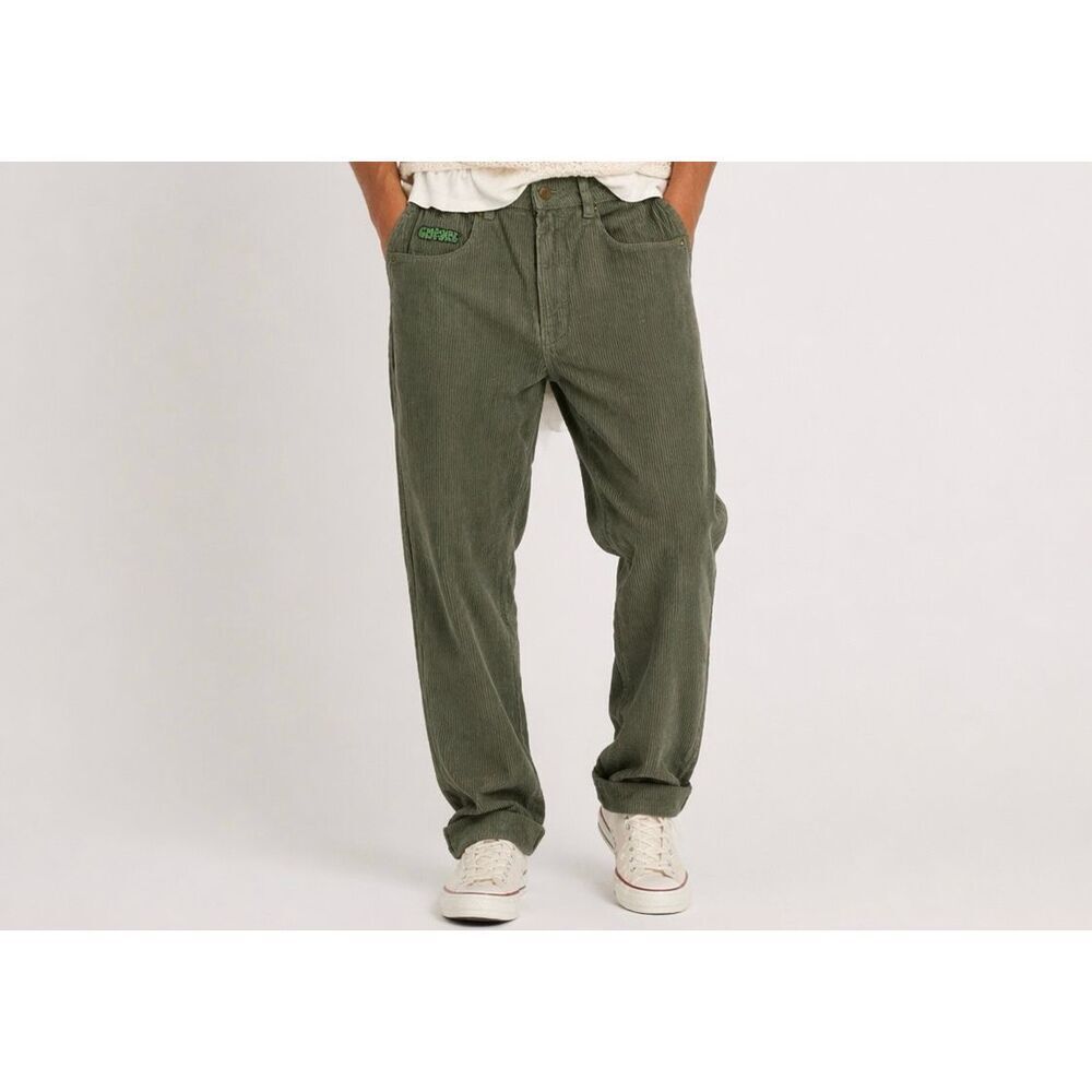 Empyre Corduroy Pants Green Size 8 Straight Leg Skater Y2K